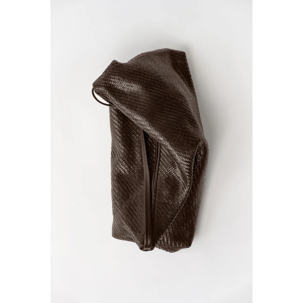 St. Agni Woven Hobo Bag in Coffee, view 4