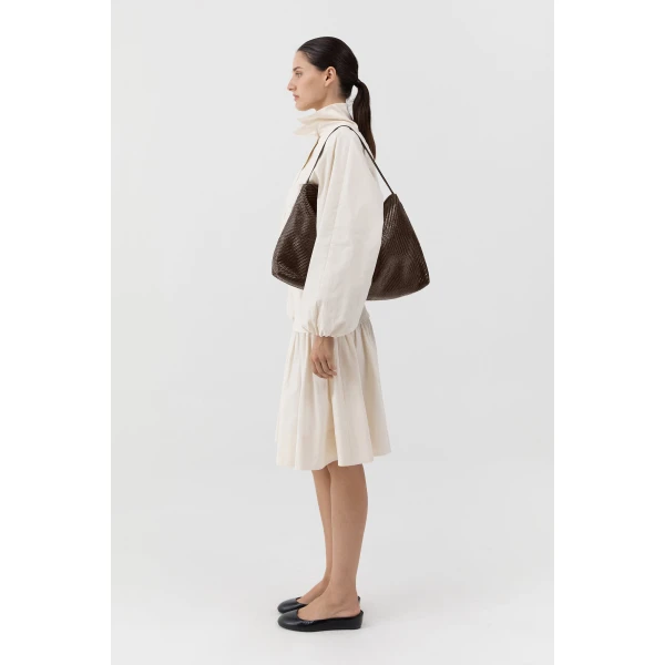 St. Agni Woven Hobo Bag in Coffee, view 5