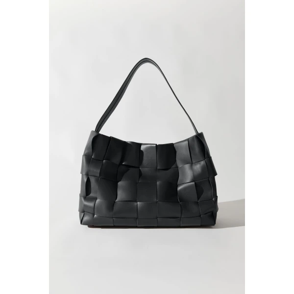 St. Agni Woven Large Tote in Black, view 2
