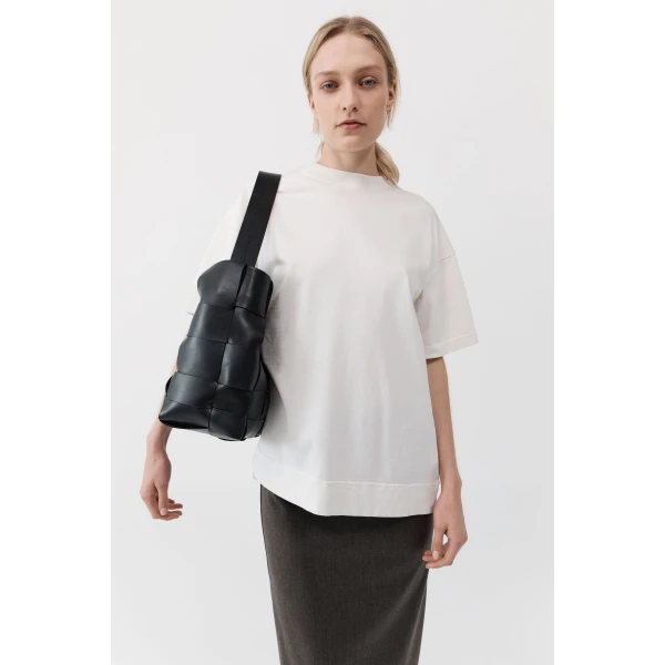 St. Agni Woven Large Tote in Black, view 4
