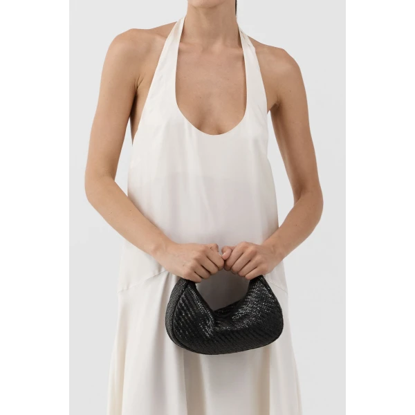 St. Agni Woven Mini Bon Bon Bag in Black, view 3