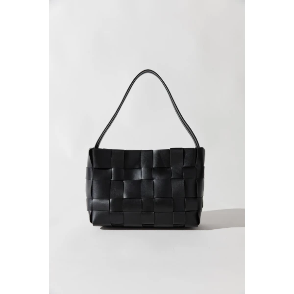 St. Agni Woven Mini Tote in Black, view 2