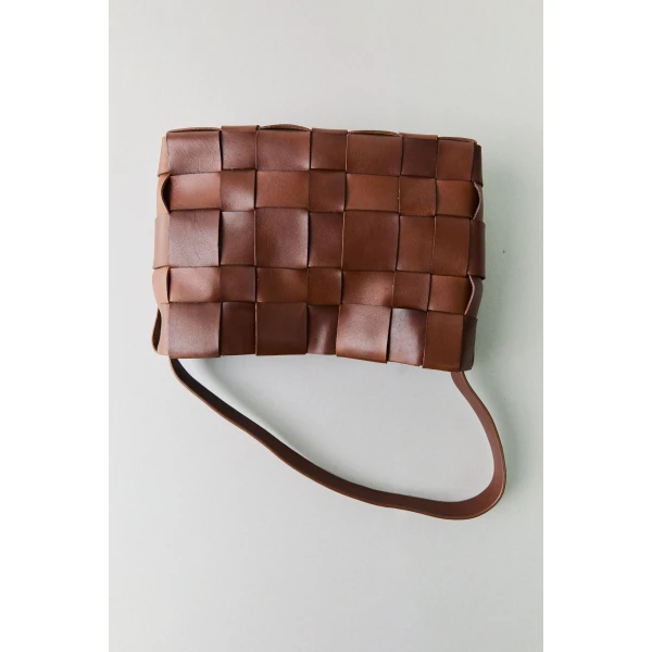 St. Agni Woven Mini Tote in Chestnut, view 5