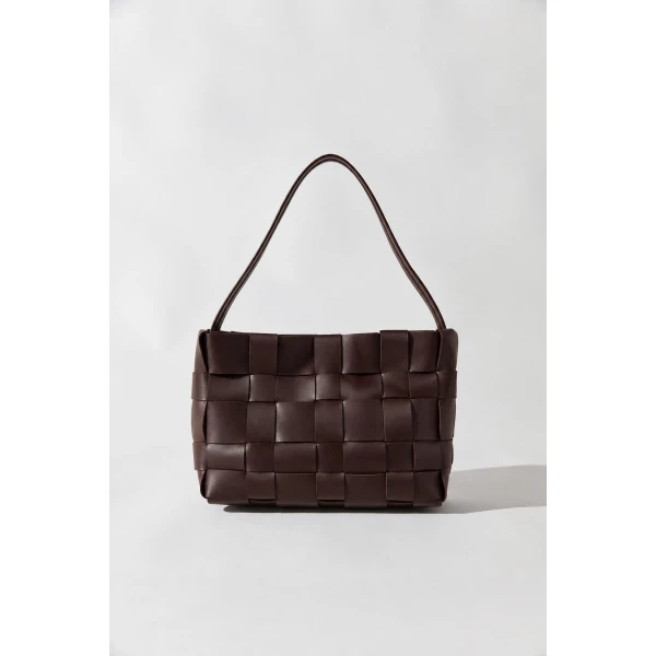 St. Agni Woven Mini Tote in Chocolate, view 2