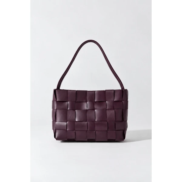 St. Agni Woven Mini Tote in Plum, view 2