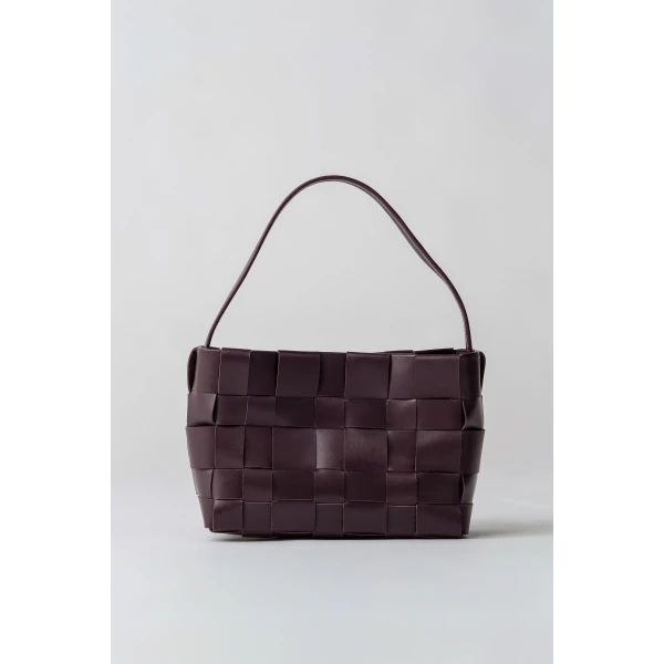 St. Agni Woven Mini Tote in Plum, view 5