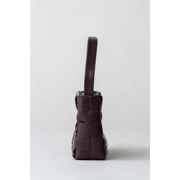 St. Agni Woven Mini Tote in Plum, view 6