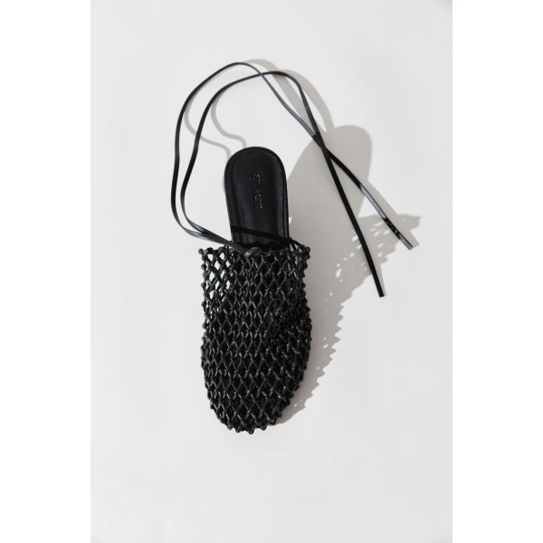 St. Agni Woven Mule Heel in Black, view 4