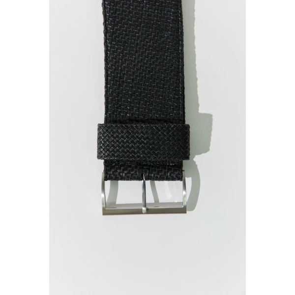 St. Agni Woven Wide Belt in Black, view 4