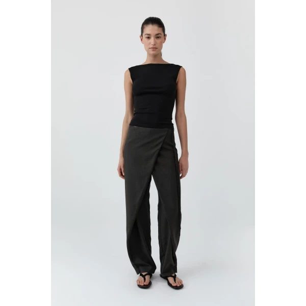 St. Agni Wrap Rouleau Pants in Umber, view 4