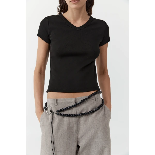 St. Agni x Vermeer Edna Belt in Black, view 2