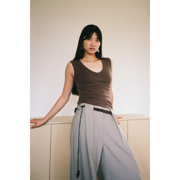 St. Agni x Vermeer Edna Belt in Dark Brown, view 2
