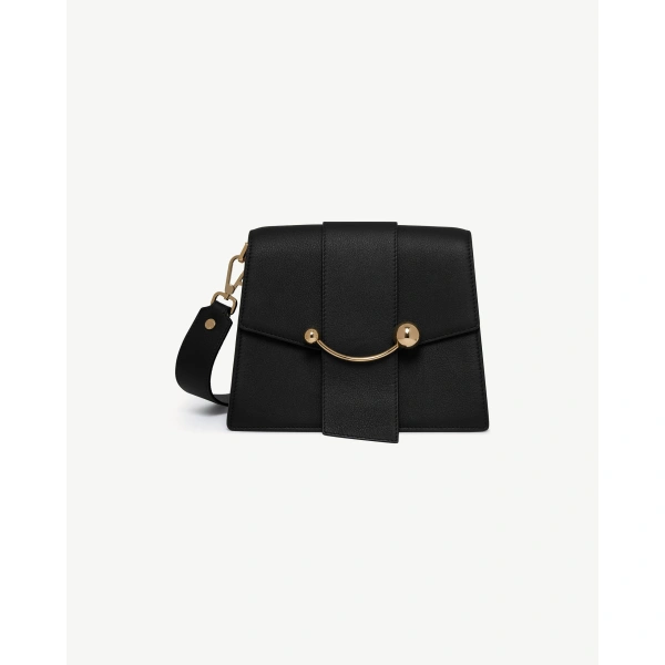 Strathberry Box Crescent in Black, view 2 | Crossbody Bag
