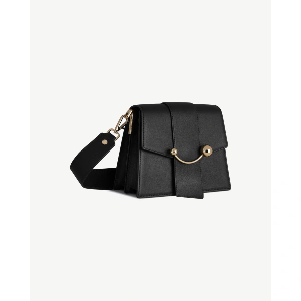 Strathberry Box Crescent in Black, view 3 | Crossbody Bag