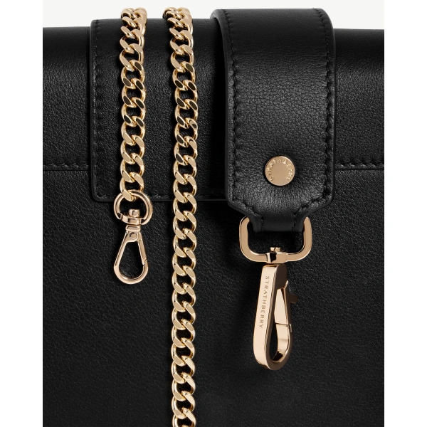 Strathberry Box Crescent in Black, view 6 | Crossbody Bag