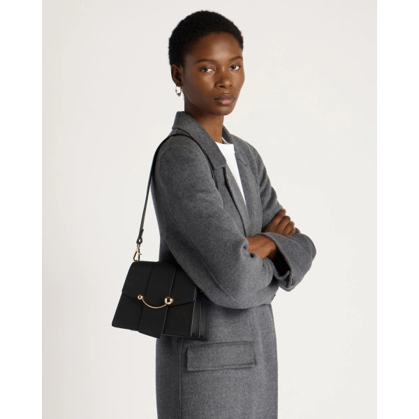 Strathberry Box Crescent in Black, view 8 | Crossbody Bag