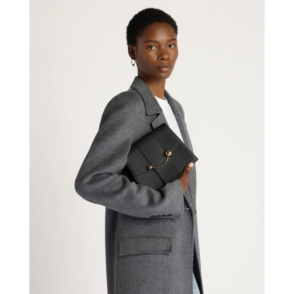 Strathberry Box Crescent in Black, view 10 | Crossbody Bag