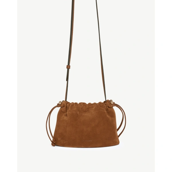 Strathberry Charlotte Drawstring in Tan Suede, view 3 | Crossbody Bag