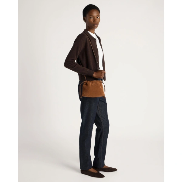 Strathberry Charlotte Drawstring in Tan Suede, view 6 | Crossbody Bag