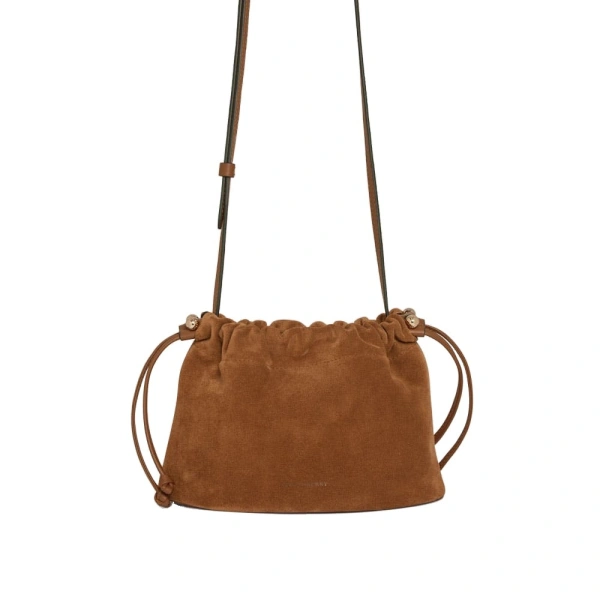 Charlotte Drawstring in Tan Suede