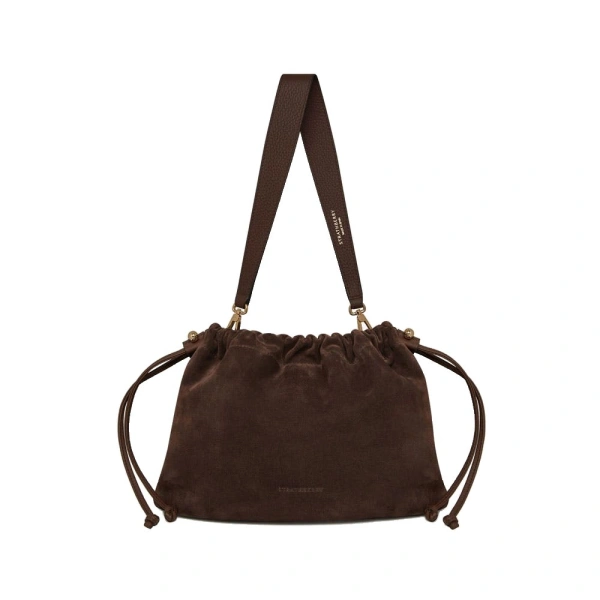Charlotte Midi Drawstring in Chocolate Suede