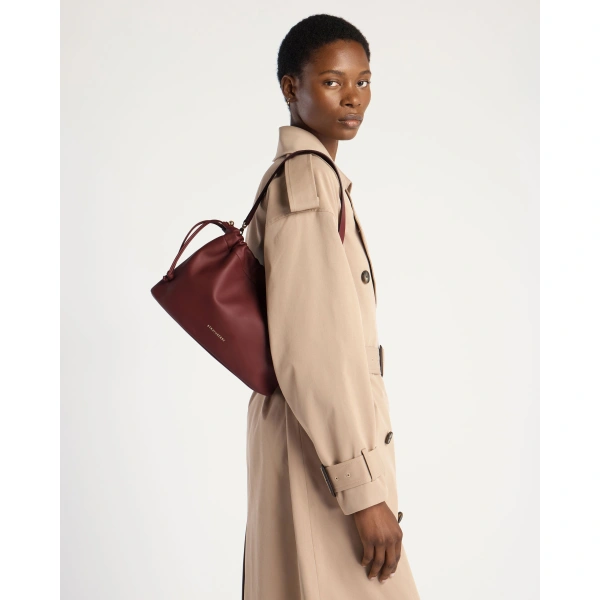 Strathberry Charlotte Midi Drawstring in Oxblood, view 11 | Shoulder Bag