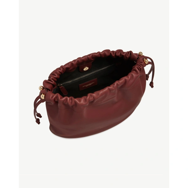 Strathberry Charlotte Midi Drawstring in Oxblood, view 7 | Shoulder Bag