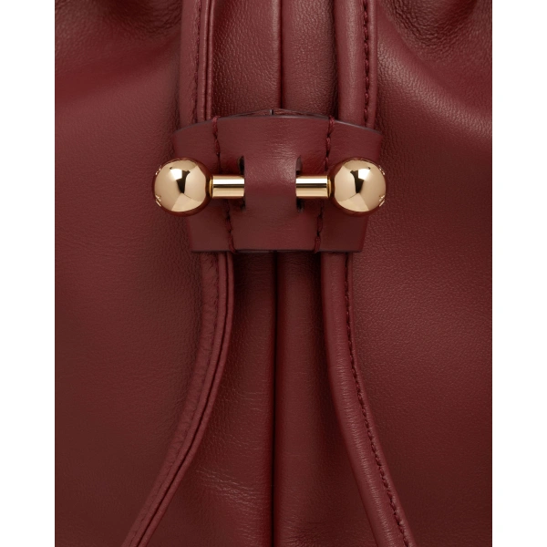 Strathberry Charlotte Midi Drawstring in Oxblood, view 8 | Shoulder Bag