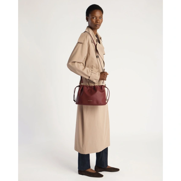 Strathberry Charlotte Midi Drawstring in Oxblood, view 10 | Shoulder Bag