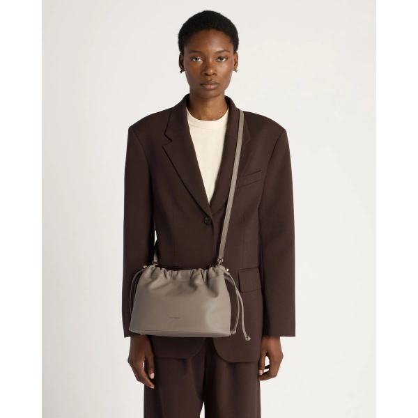 Strathberry Charlotte Midi Drawstring in Taupe, view 11 | Shoulder Bag