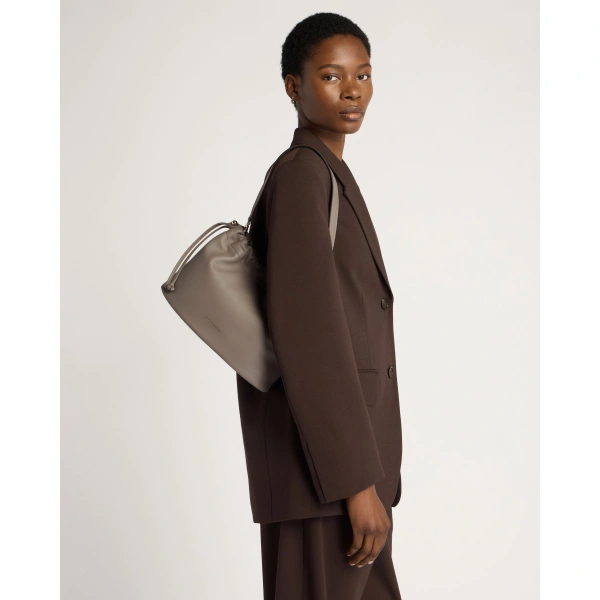 Strathberry Charlotte Midi Drawstring in Taupe, view 12 | Shoulder Bag
