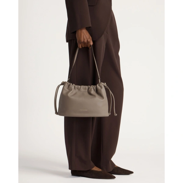 Strathberry Charlotte Midi Drawstring in Taupe, view 13 | Shoulder Bag
