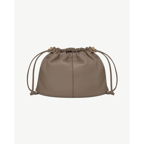 Strathberry Charlotte Midi Drawstring in Taupe, view 4 | Shoulder Bag