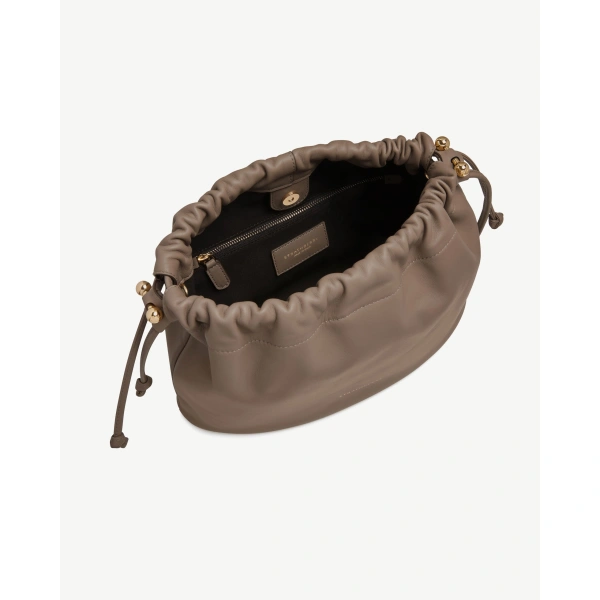 Strathberry Charlotte Midi Drawstring in Taupe, view 6 | Shoulder Bag