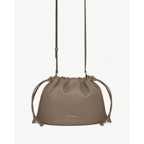 Strathberry Charlotte Midi Drawstring in Taupe, view 9 | Shoulder Bag