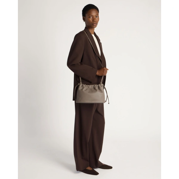 Strathberry Charlotte Midi Drawstring in Taupe, view 10 | Shoulder Bag
