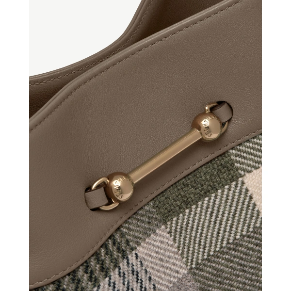 Strathberry Corda Bucket in Strathberry Tartan Taupe, view 6 | Bucket Bag