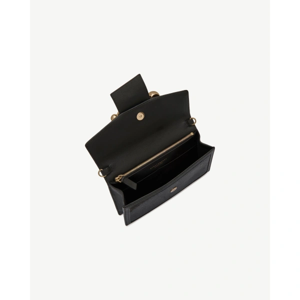 Strathberry Crescent on a Chain in Black Sequins, view 5 | Clutch Bag