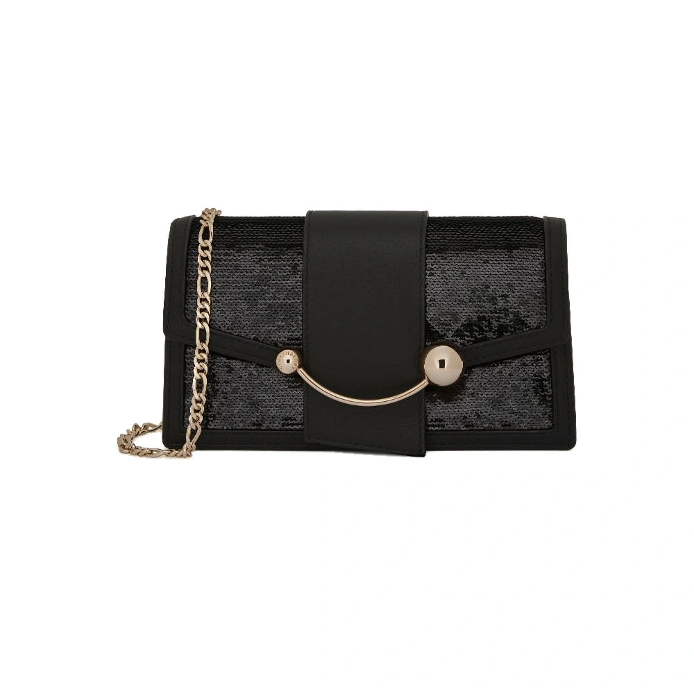 Strathberry Crescent on a Chain in Black Sequins Strathberry Crescent on a Chain in Black Sequins | Clutch Bag