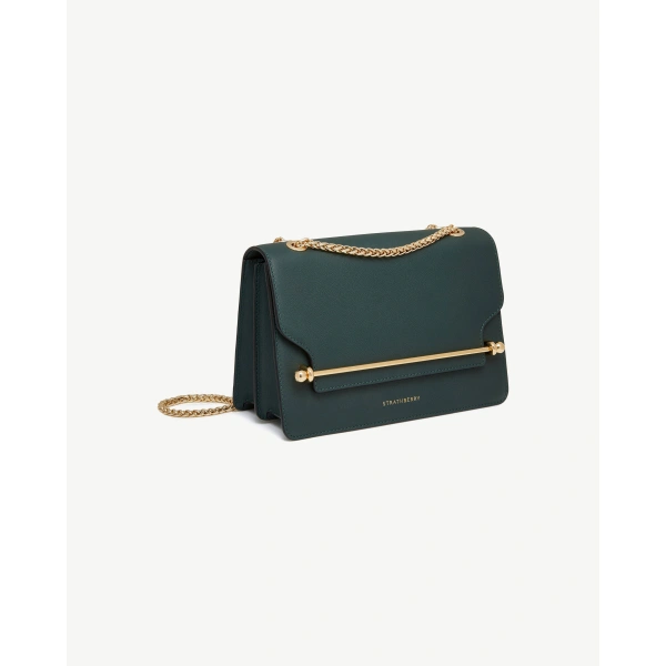 Strathberry East/West in Bottle Green, view 3 | Shoulder Bag