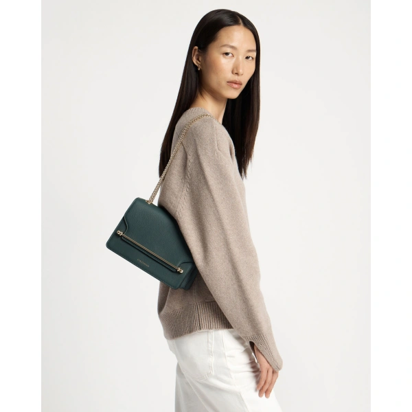 Strathberry East/West in Bottle Green, view 8 | Shoulder Bag