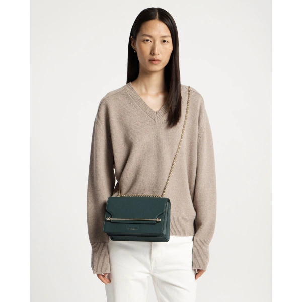 Strathberry East/West in Bottle Green, view 9 | Shoulder Bag