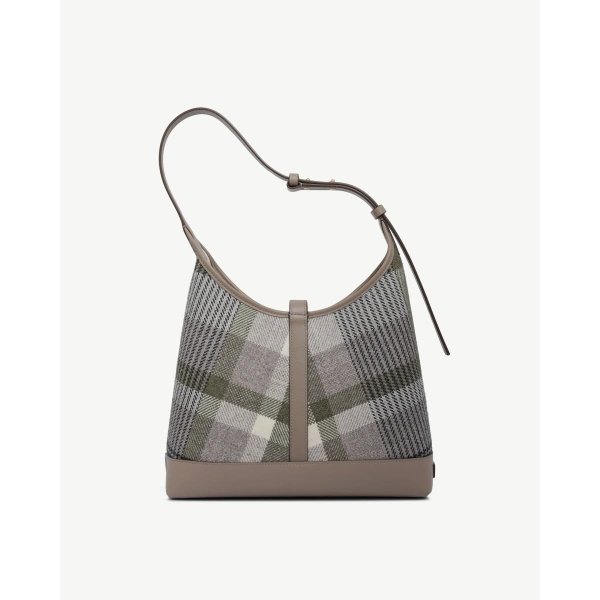 Strathberry Kite Hobo in Strathberry Tartan Taupe, view 4 | Crossbody Bag