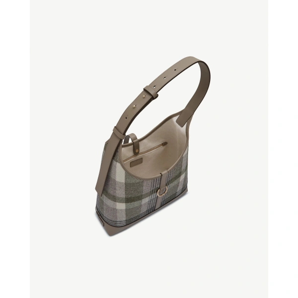 Strathberry Kite Hobo in Strathberry Tartan Taupe, view 5 | Crossbody Bag