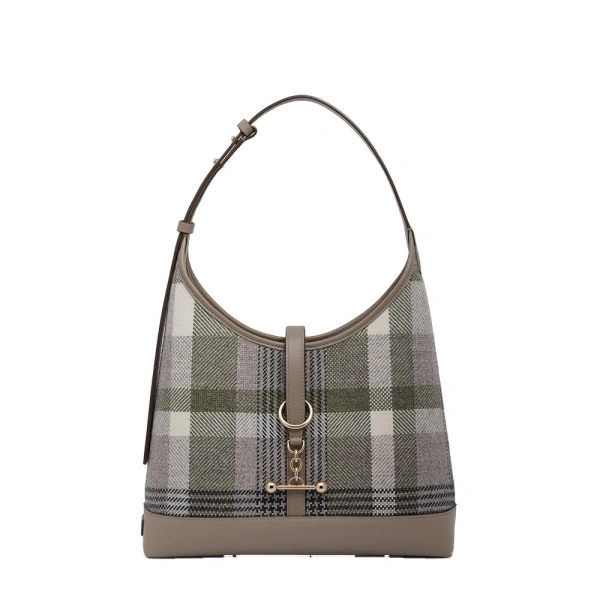 Kite Hobo in Strathberry Tartan Taupe