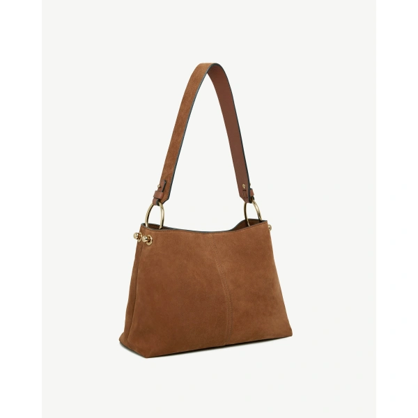 Strathberry Lana Hobo in Tan Suede, view 3 | Shoulder Bag