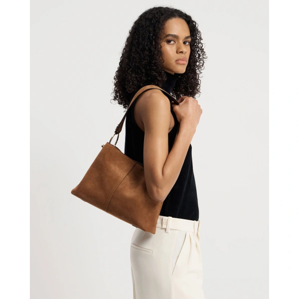 Strathberry Lana Hobo in Tan Suede, view 9 | Shoulder Bag