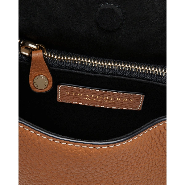 Strathberry Lana Midi Bucket Bag in Tan with Vanilla Stitch, view 5 | Shoulder Bag