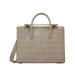 Strathberry Midi Tote in Croc-embossed Leather Light Taupe | Tote Bag