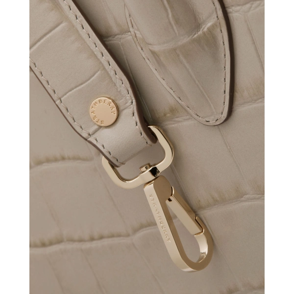 Strathberry Midi Tote in Croc-embossed Leather Light Taupe, view 6 | Tote Bag